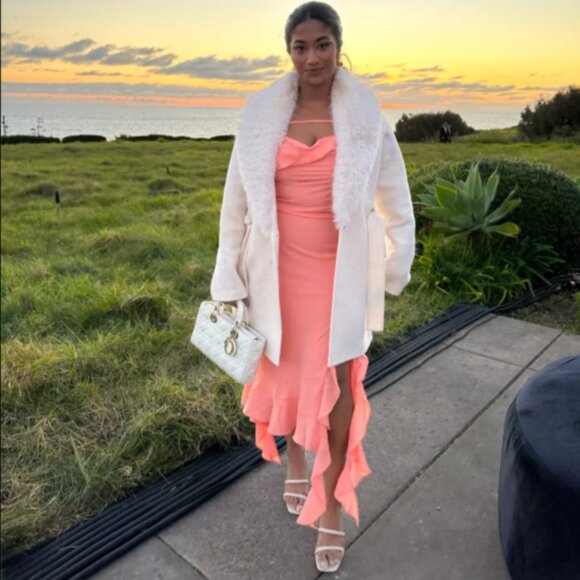 Brand New Mare Mare Sleeveless Draped Asymmetrical Midi Dress - Picture 3 of 16